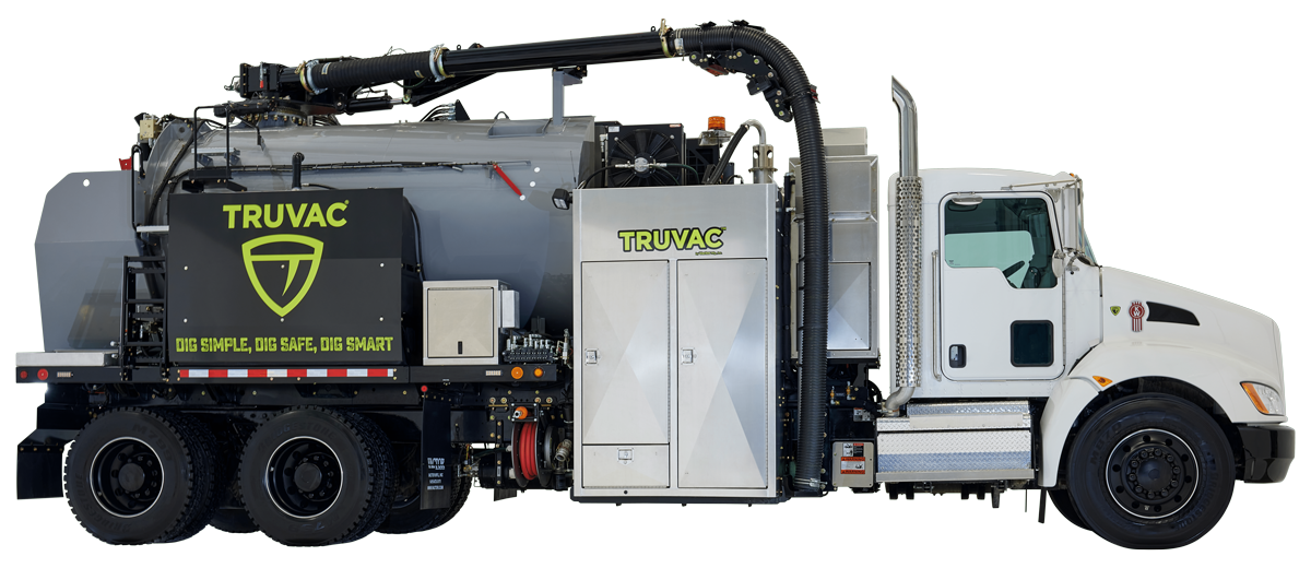 TRUVAC FLXX boasts a 22' boom reach with 340 degree rotation